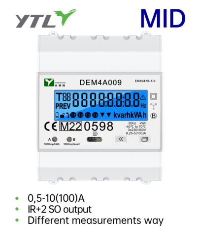 YTL DEM4A Wholesale Three Phase Meter MID B+D Certified YTL DEM4A Wholesale Three Phase Meter MID B+D Certified
