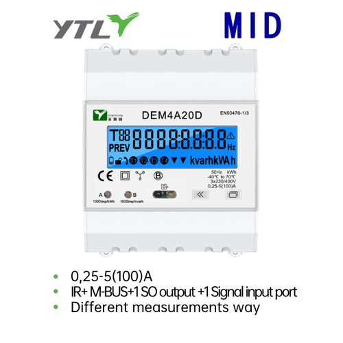 YTL Supplier DEM4A 3P 4 Module Mbus Electronic Energy Meter YTL Supplier DEM4A 3P 4 Module Mbus Electronic Energy Meter